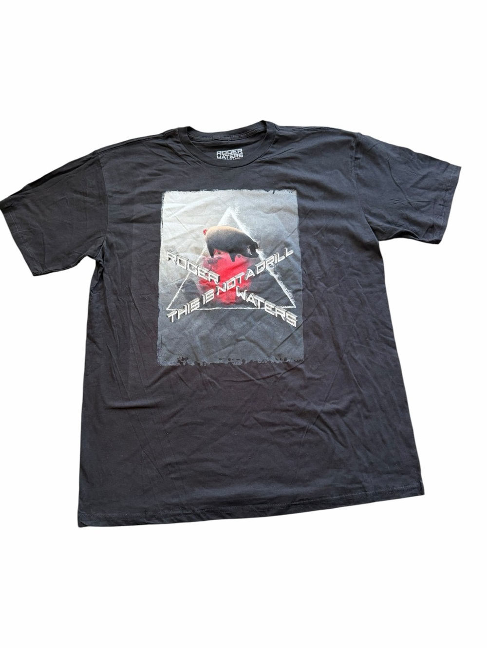 Roger Waters Black This Is Not A Drill Graphic Concert T Shirt 2X NEW Oversized